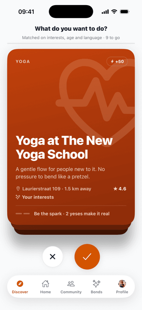 The Discover deck, with a plan to say yes to